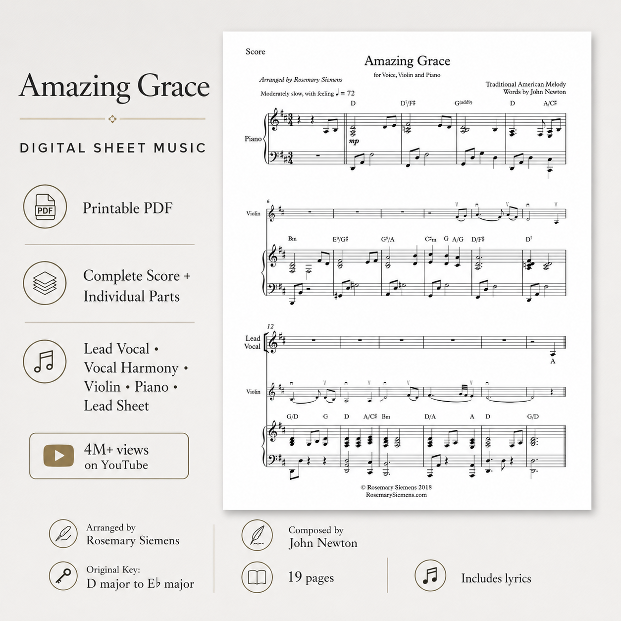 Amazing Grace - Digital Sheet Music