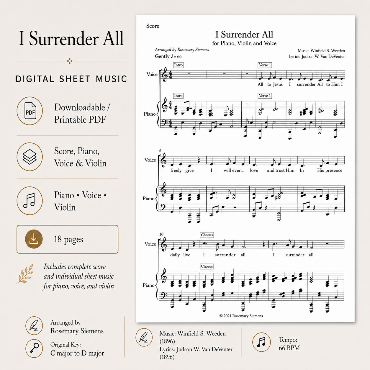 I Surrender All - Digital Sheet Music