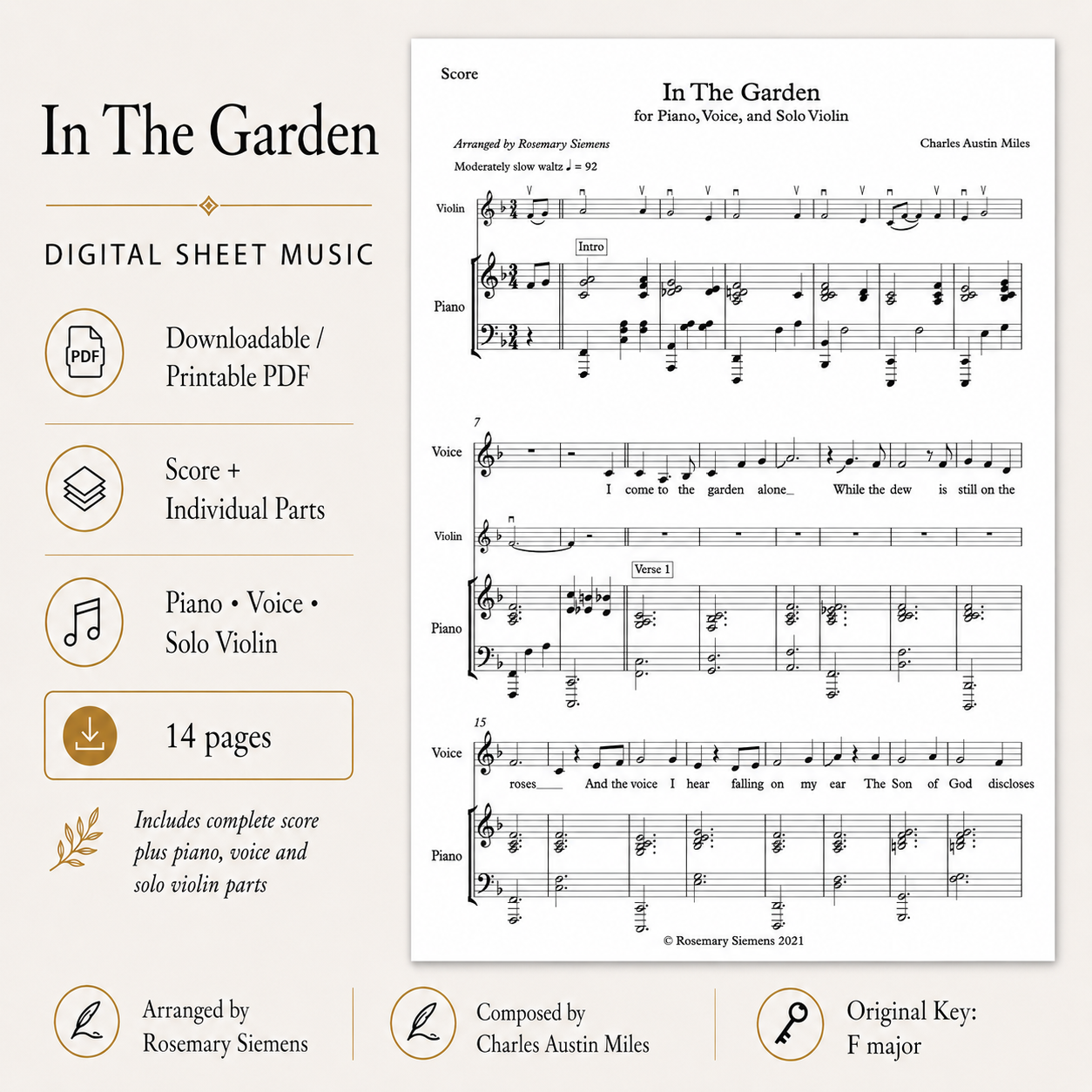 In The Garden - Digital Sheet Music