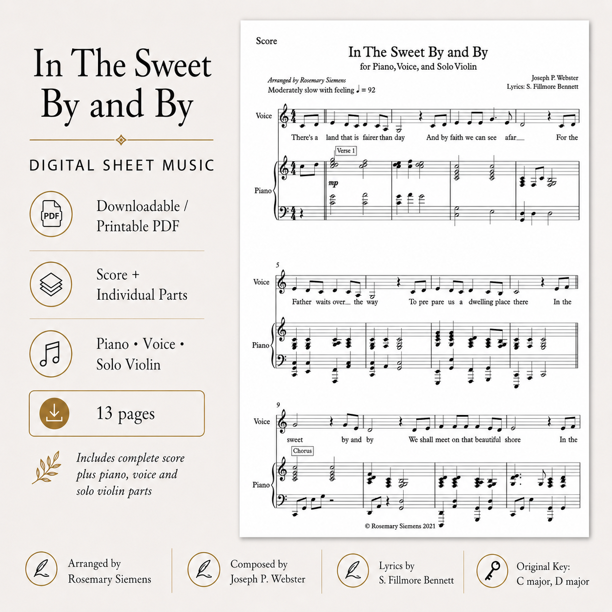 In The Sweet By and By - Digital Sheet Music