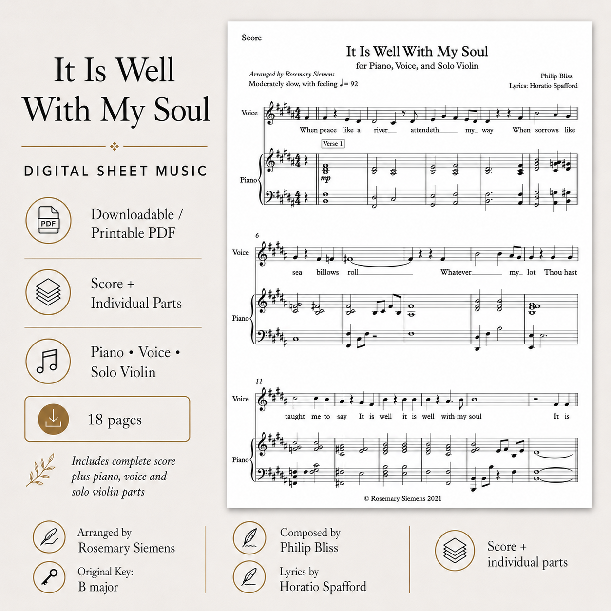 It Is Well With My Soul - Digital Sheet Music