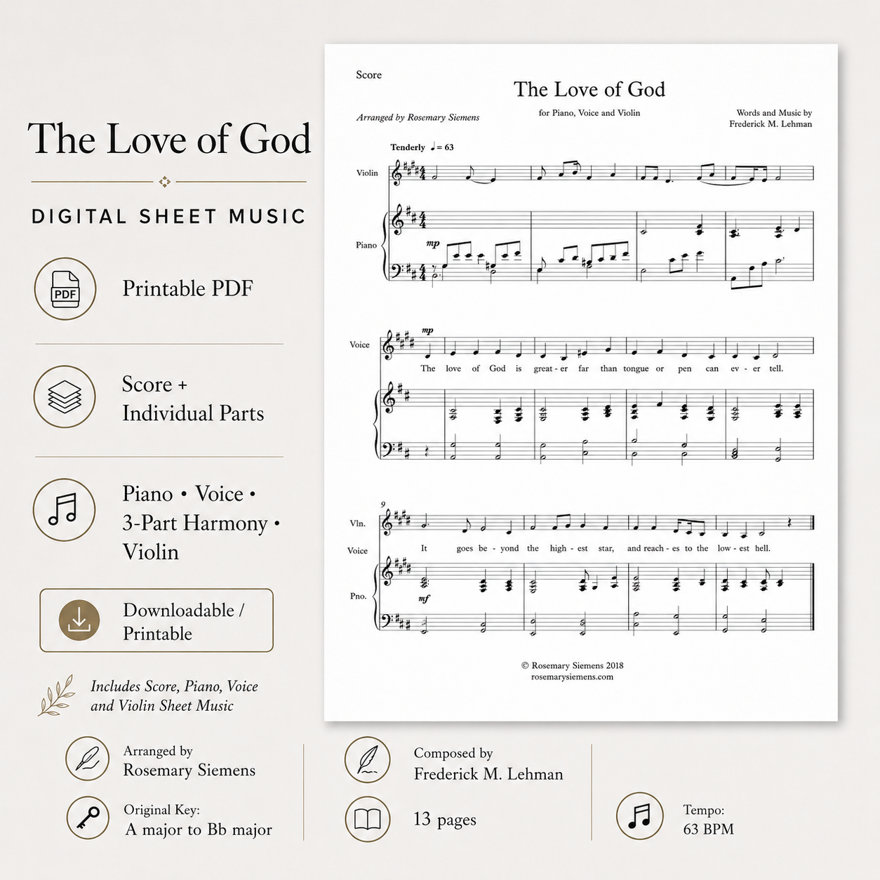 The Love of God - Digital Sheet Music